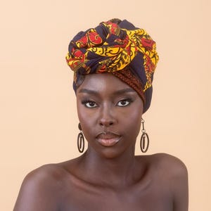 KENNA – African Wax Print Headwrap – Ankara Hair Wrap – Large Turban Scarf - Matching Womens Clothing Available in my Shop