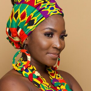 Imani Gye Nyame Cotton Gold Print African Head wrap main image 0