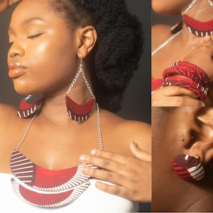 MAHABA Ankara Jewellery Set | Necklace, Earrings & Bangles | Handmade in Nigeria | African Gift