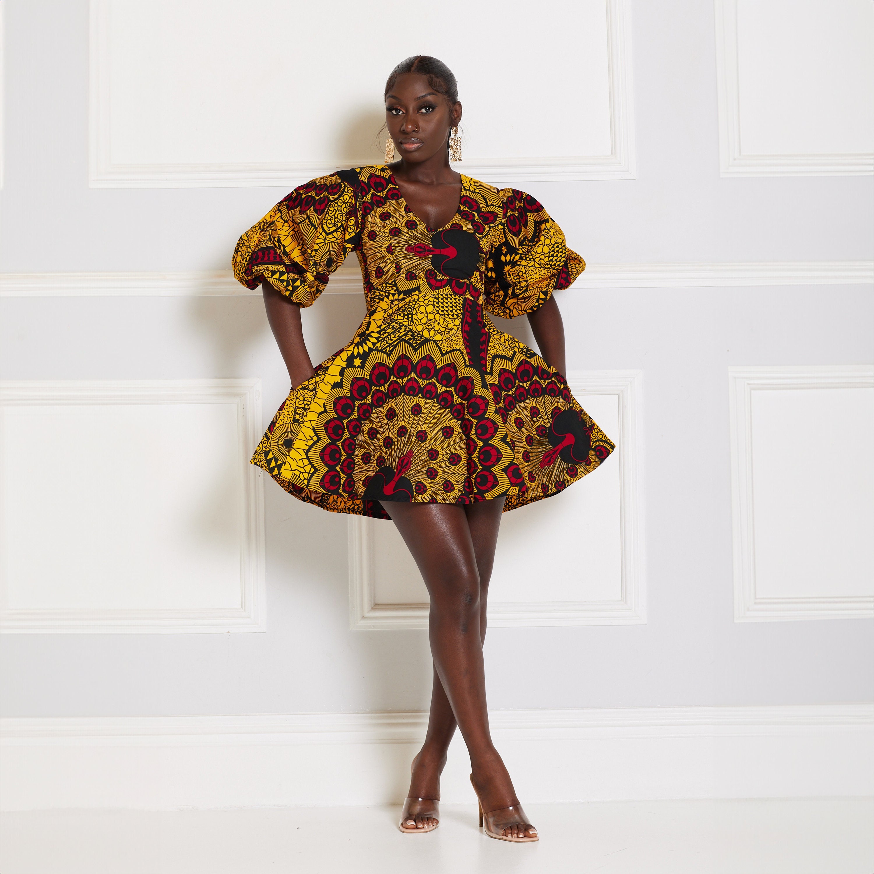 DANAI African Print Ankara Short Flared Skirt - Naborhi