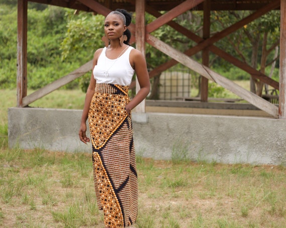 SALE Uk 6 US 2 TABIA African Print Long Skirt Ankara Maxi Skirt Printed Skirt African Maxi Skirt Etsy