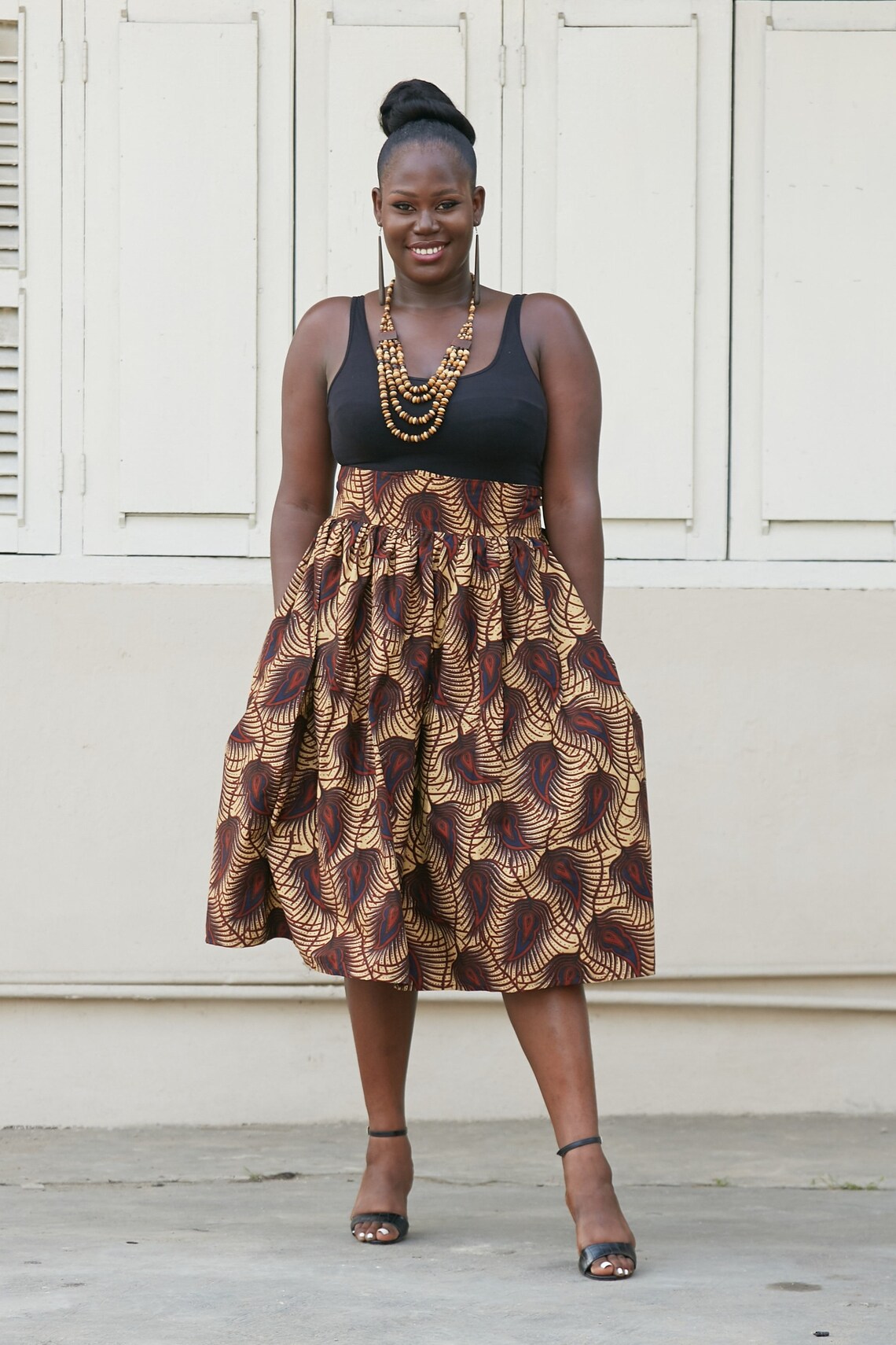 African Print Midi Skirt / Ankara Skirt / Plus Size African Etsy