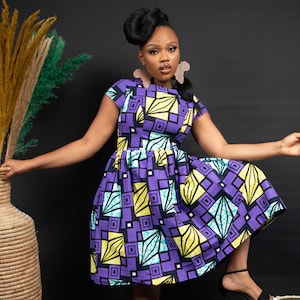 MUNIRAH - Robe africaine à imprimé Ankara