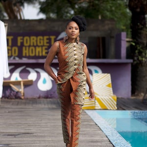 DELE African Print Asymmetric Tunic Top - African Tops for Women