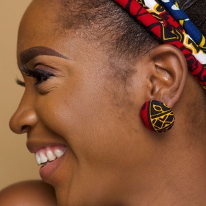 DAYO African Head Wrap with choice of Matching African Fabric Earrings African Gift for Her image 4