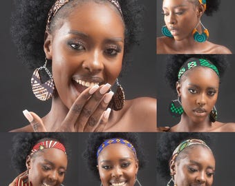 Ankara Chain Circle Earrings | Handmade in Nigeria | African Jewellery | Gift for Women
