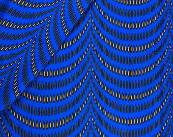 Royal Blue Ankara African Print Fabric | By the Yard and Half Yard | Fabric for Dresses | Designer Fabric | Modern Fabric | Statement Print