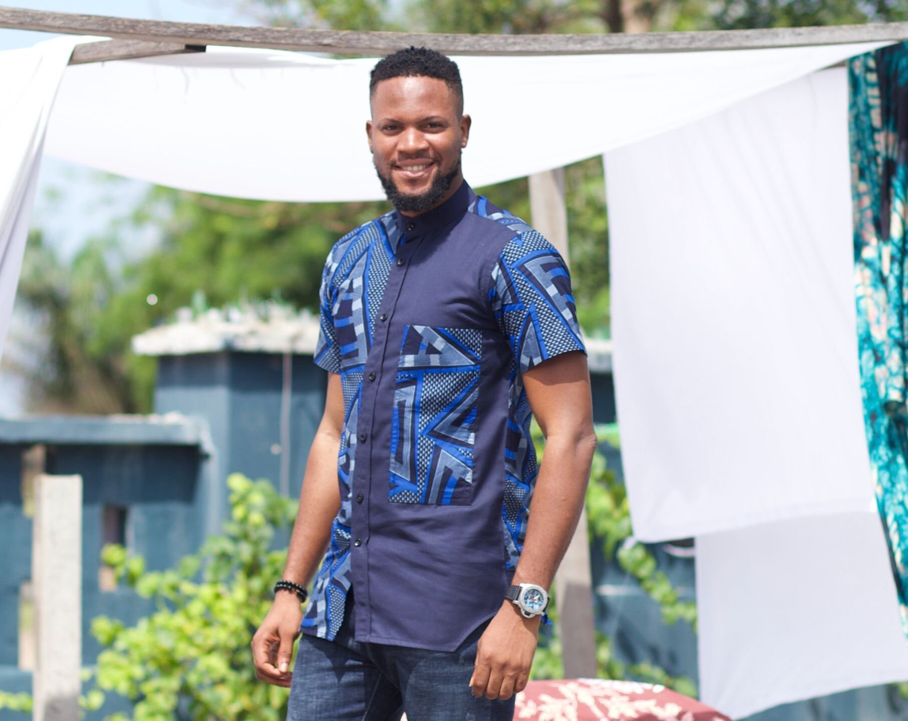 Image of Christmas Gift For Him/African Shirt Men Ankara Clothing Uk Dashiki Print - Efe