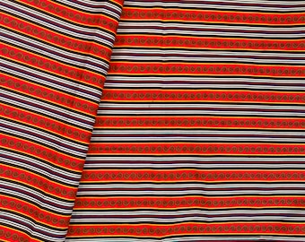 African Print Cotton Fabric | Black & Red Striped Ankara Wax Print | By Yard and Half Yard | Quilting Fabric | Designer Fabric | Crafting