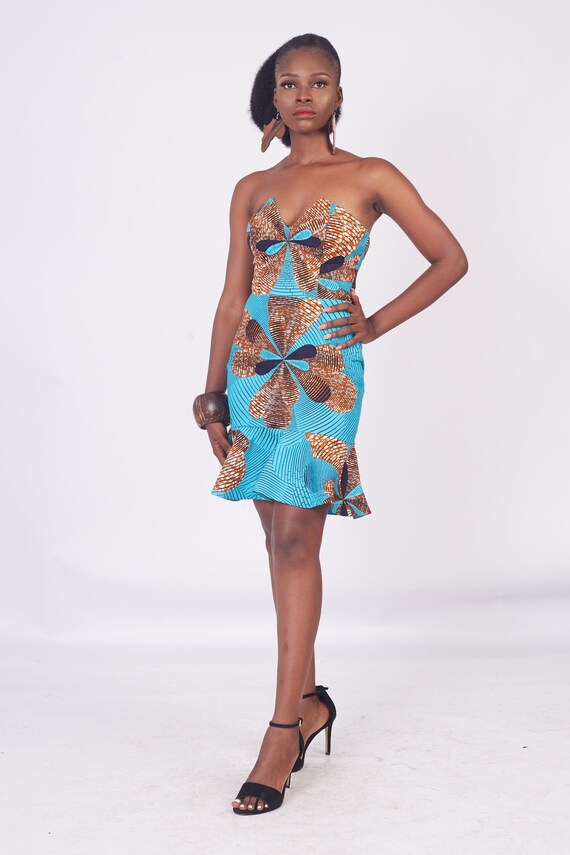 african print mini dress