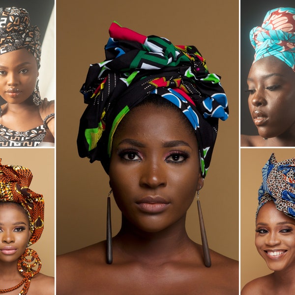 African Head Wraps - Ankara Hair Wraps - Natural Hair Wraps - African Hair Accessories for Women - African Gift