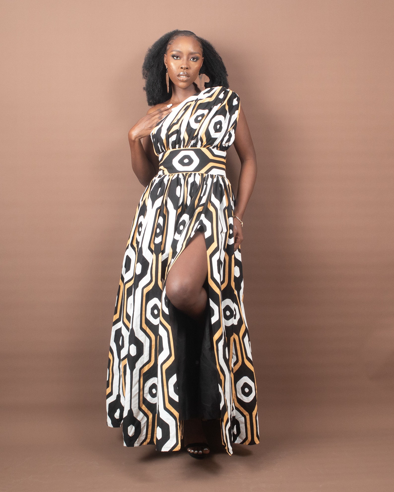 ZOLA African Print Ankara One Shoulder Maxi Dress With Thigh - Etsy