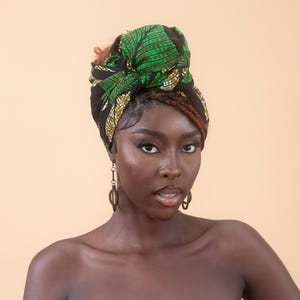 UZIMA Ankara huvudbonad | 70x20" | Handgjord i Nigeria | Matchande kläder finns tillgängliga
