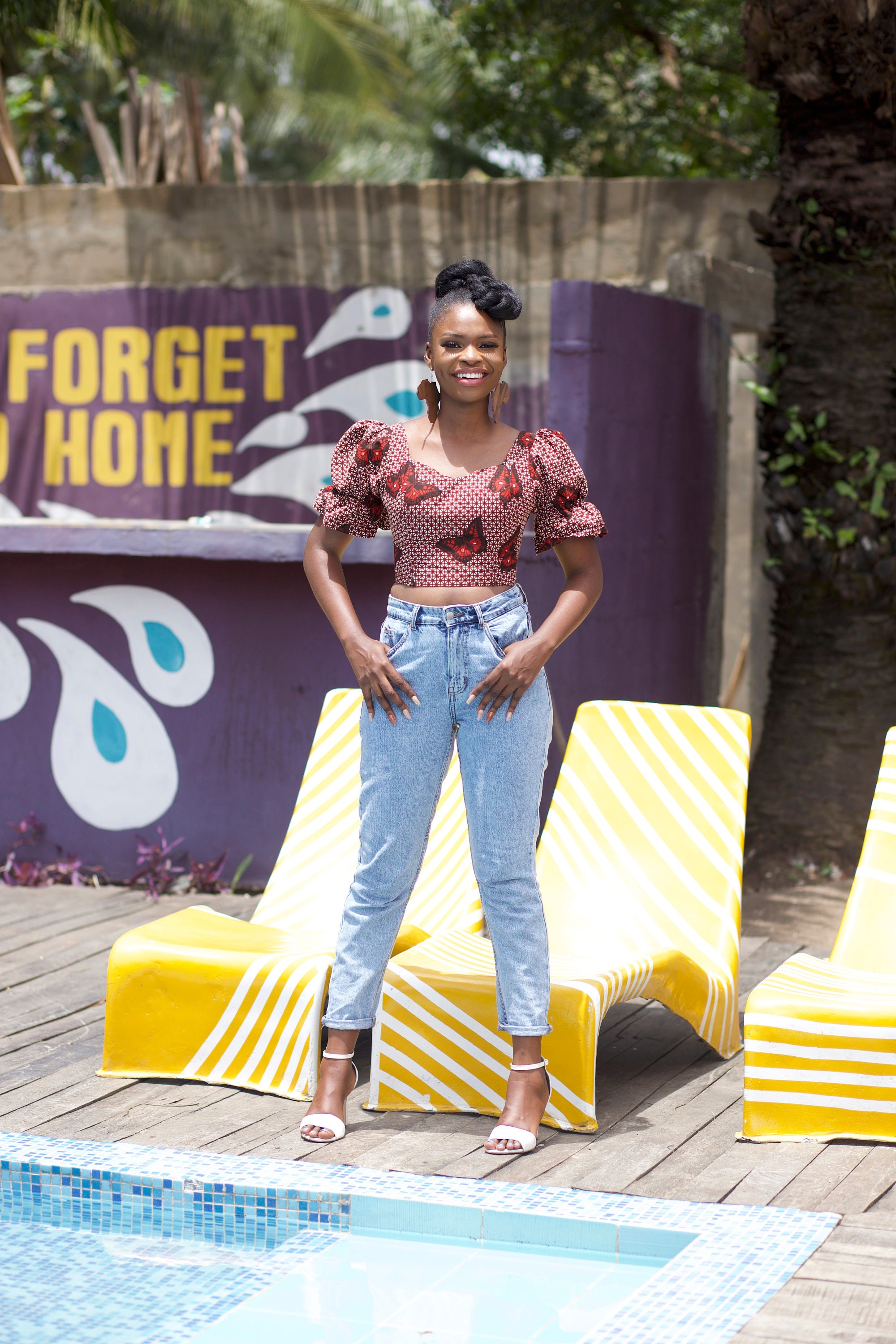 Image of African Print Top/Crop Africa Clothing For Women - Simi