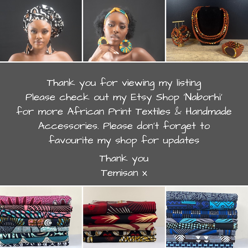 a collage of african textiles and handmade accessories