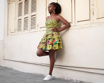 LULU African Print Ankara Short Skirt | African Clothing for Women | UK 18 / US 14 | Handmade in Nigeria