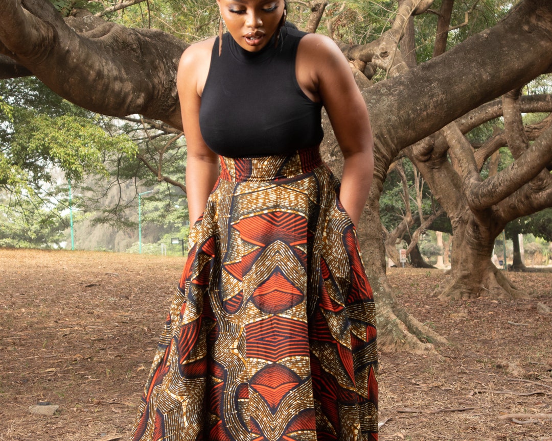 TAFARIAH African Print Ankara Flared Maxi Skirt ALL SIZES - Etsy UK