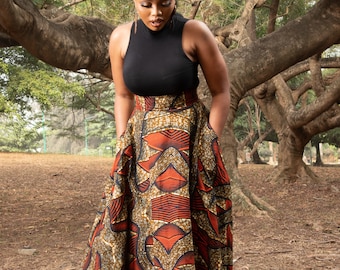 L,XL,XXL M Esty Ankara High low Flare Skirt With Two Pocket and a Belt X,S S L,XL,XXL M Esty Ankara High low Flare Skirt With Two Pocket and a Belt X,S S