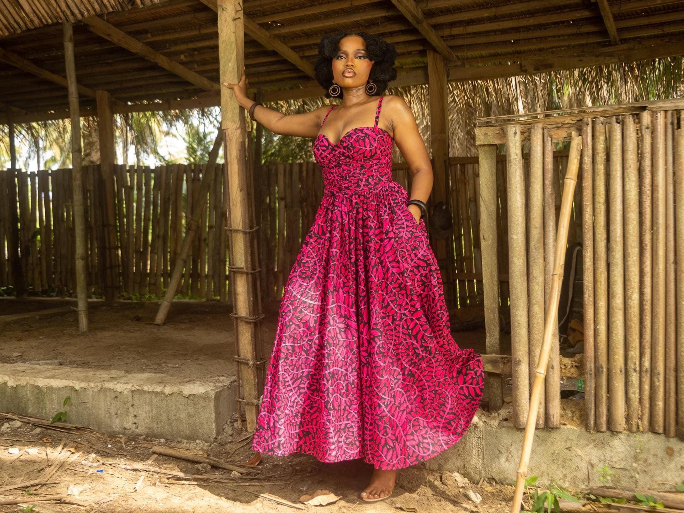 african evening dresses uk Mono Strap African Print Mini Dress | African clothing UK