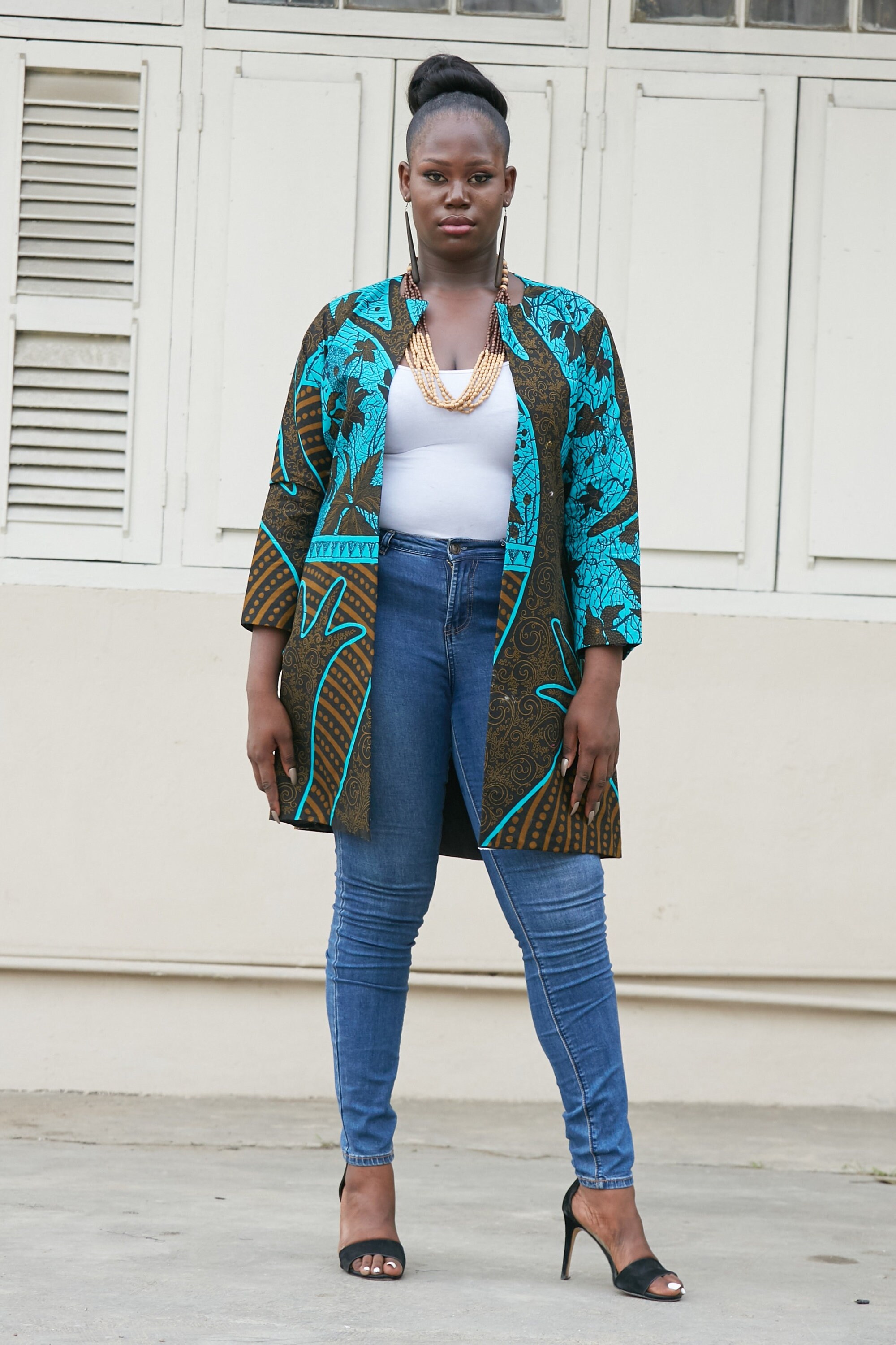 Image of Ankara Long Jacket/African Print Kimono Plus Size Furaha