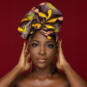 Pañuelo para la cabeza KASI con estampado africano Ankara / 70x20" / Hecho a mano en Nigeria / Pañuelos para la cabeza para mujer