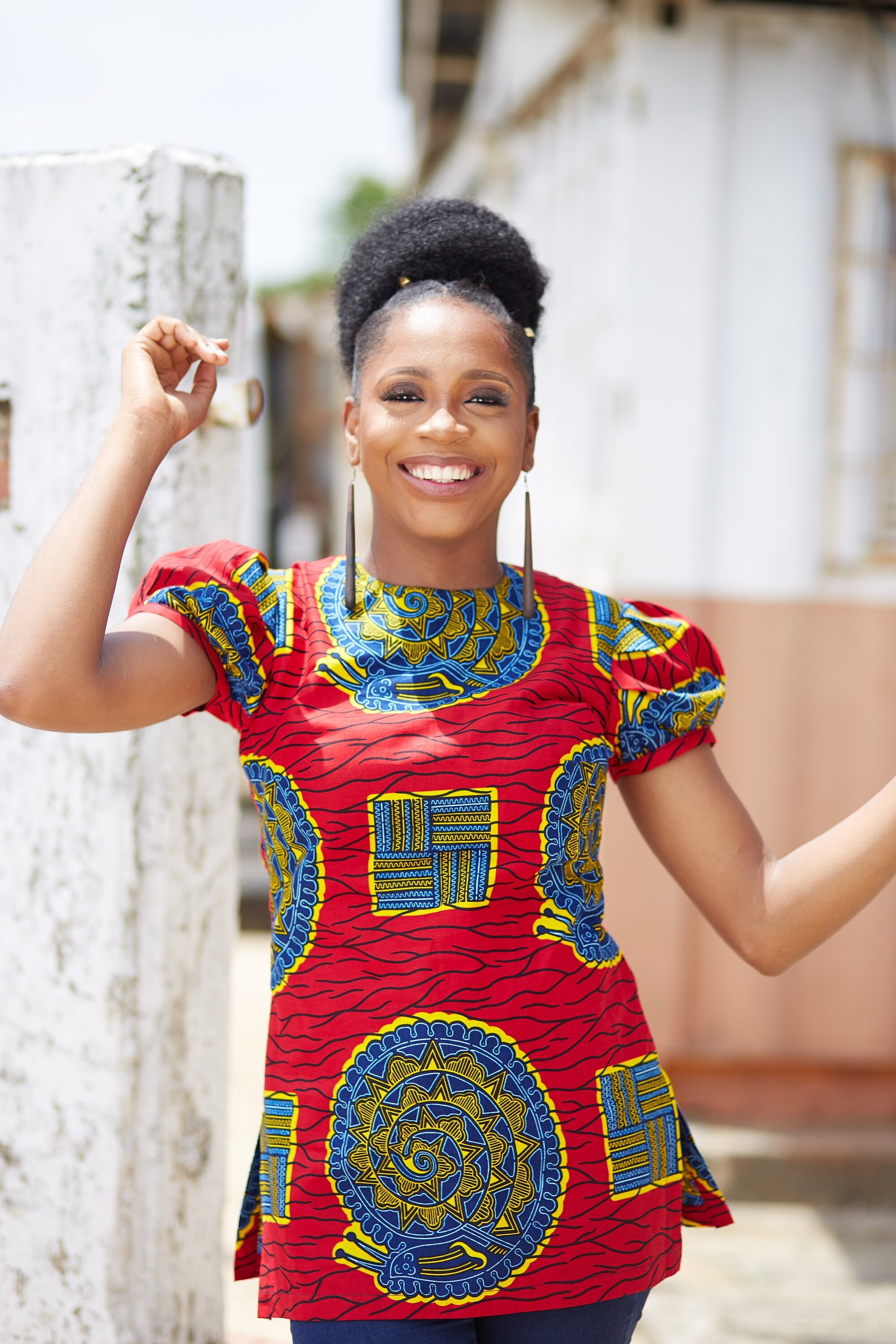 Image of African Print Top/Ankara Printed Clothing For Women