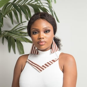 SHAHINA Afrikanische Batik Schmuckset | Ohrringe, Kette & Armreif | Handgefertigt in Nigeria | Afrikanisches Geschenk