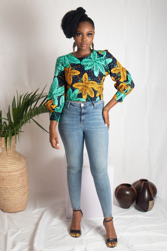 bell sleeve ankara tops