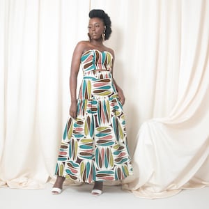 Last Chance - Uk 10/US 6 - XHOSA African Print Tiered Maxi Skirt - Matching Top Available | African Print Clothing for Ladies