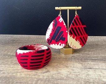 TIWA Ankara set armbanden en oorbellen | Handgemaakt in Nigeria | Afrikaanse sieraden | Cadeau voor haar