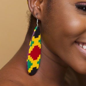 OVIEYA African Head Wrap and Jewellery Set Gift Ankara Head Wrap Ankara Necklace African Earrings Ankara Bangle image 4
