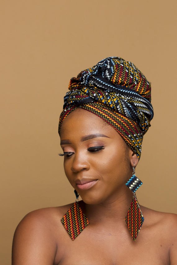 Buy Dele Ankara Head Wrap: Handmade African Print Cotton  display picture 3