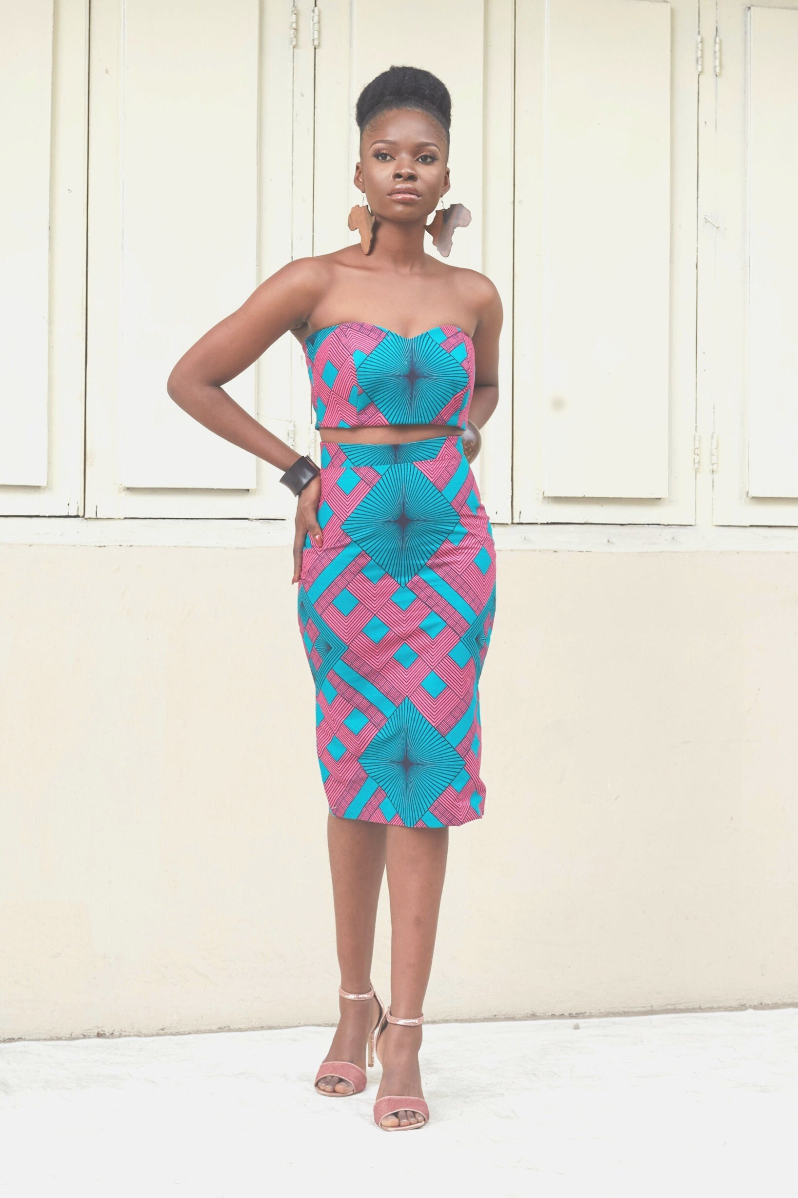 Image of Ankara Top/African Women Print Crop Strapless Plus Size Clothing - Daliah