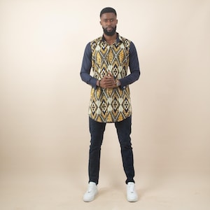 DABIRA African Print Ankara Long Sleeve Shirt - Long Sleeve Ankara Design with Modern Fit