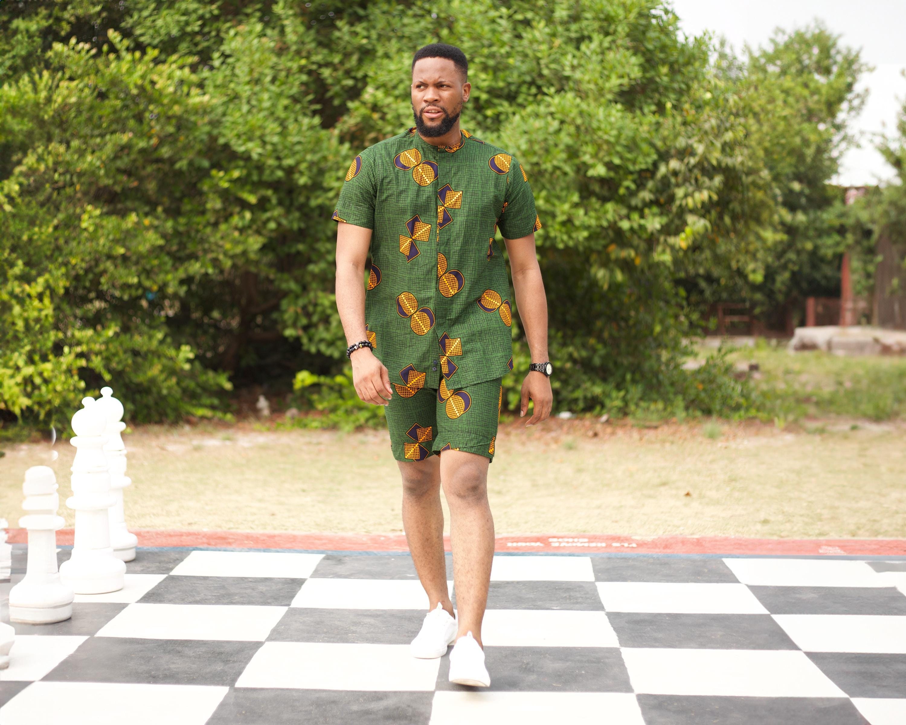 SALE - Size M - JIMOH African Shorts Set for Men / African