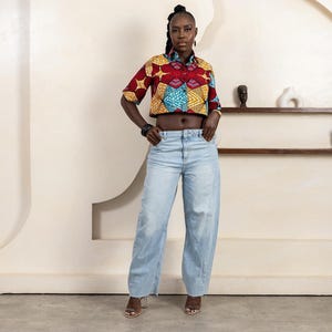 TARIERE Ankara Cropped Senator Hemd | Versandfertig | Handgefertigt in Nigeria