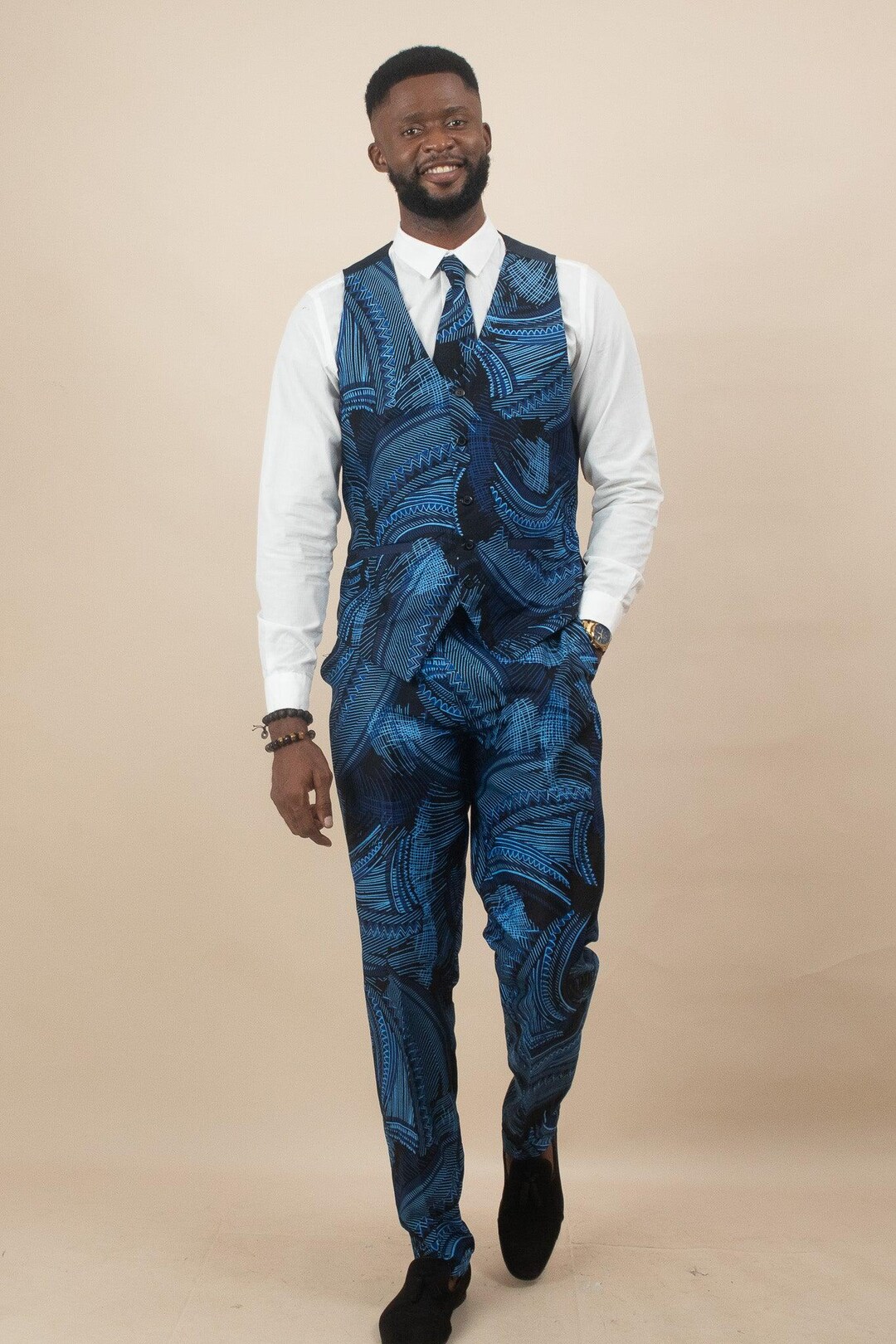 ALOHAN African Print Mens Waistcoat - Etsy