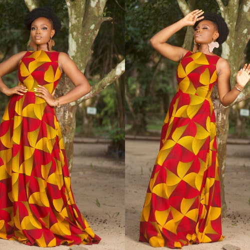 ZARINA African Print Maxi Dress Evening Dress Evening Gown - Etsy
