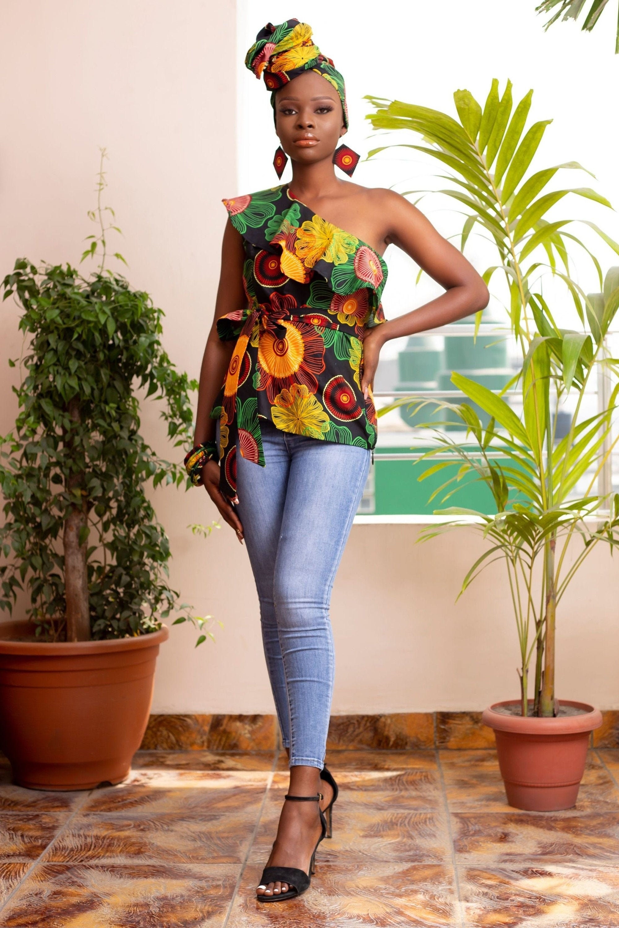 Image of African Print Top | One Shoulder Ankara Fashion For Women - Teju