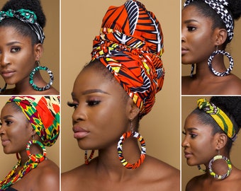African Hoop Earrings | Gift |  Ankara Earrings | Fabric Earrings