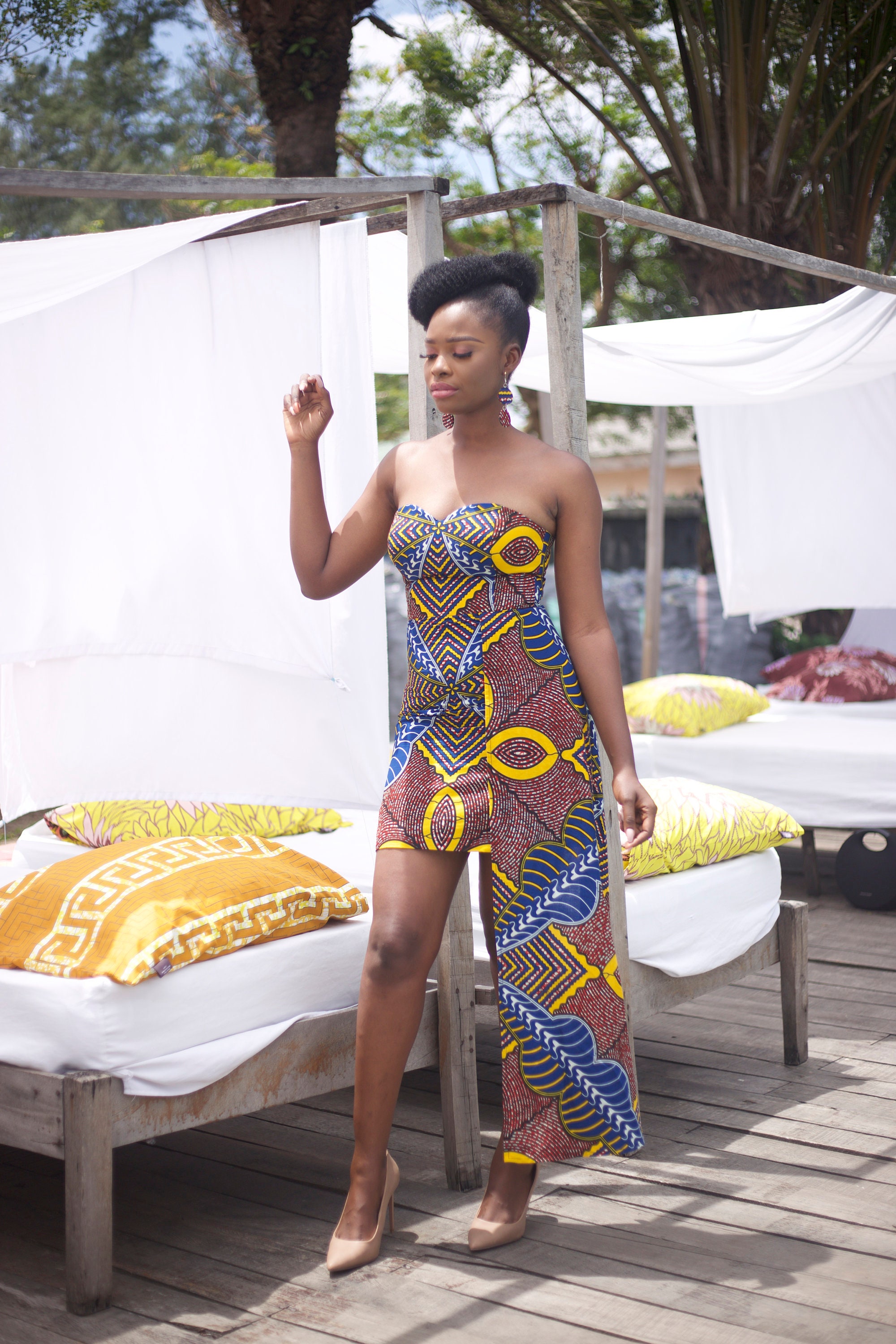 Party Dress African Short Dress Drape ...
