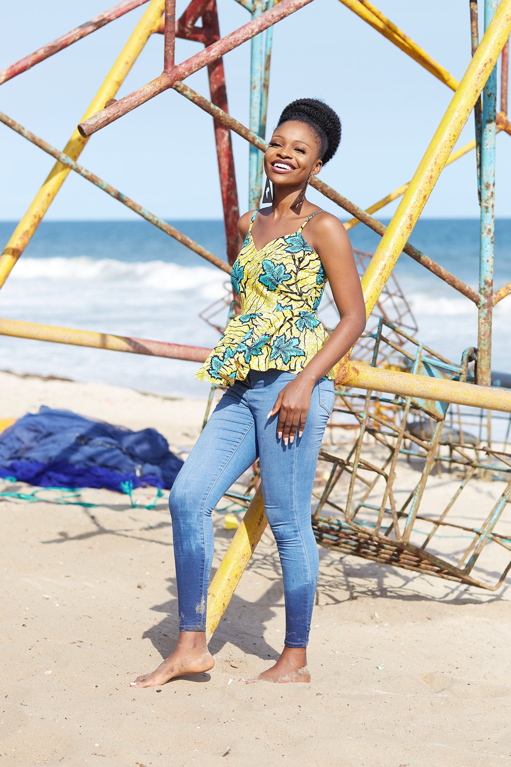 Image of Ankara Peplum Top/African Summer Africa Print Tops For Women Clothing - Semira