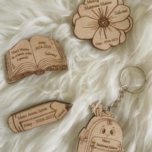 Magneet of sleutelhanger cadeau voor leraar, juf, oppas, atsem, spreker, gitaarleraar einde schooljaar