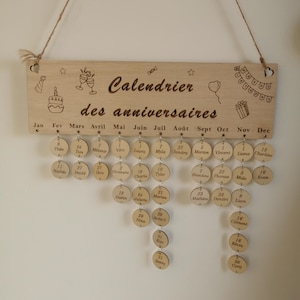 Birthday calendar, important dates, wall decoration, birthday calendar