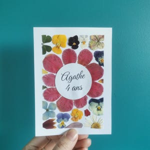 carte de vœux herbier personnalisée : anniversaire, bonne fête Maman, mariage, félicitations