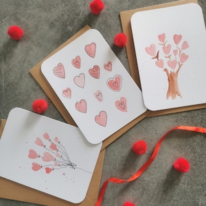Watercolor card love/heart/love/Valentine's Day/congratulations/wedding, Mother's Day