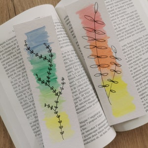 Marque page, bookmark aquarelle original pour livre/magazine