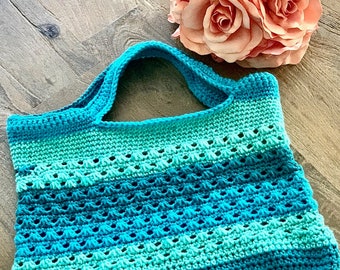 Teal Mesh Crochet Market Bag Handmade Reusable Grocery Bag. - Etsy