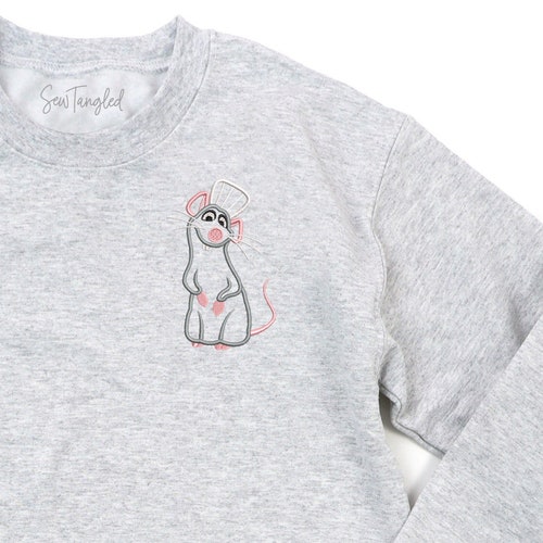 Remy Ratatouille Disney embroidered Crewneck, Disney embroidered sweatshirt, EPCOT crewneck, Disney sweatshirt, Ratatouille Disney crewneck
