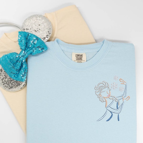 Elsa embroidered Tshirt, Frozen embroidered shirt, Princess t-shirt, Elsa Shirt, Disney tshirt, Women's Disney shirt